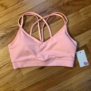 NWT SO coral padded sports bra
